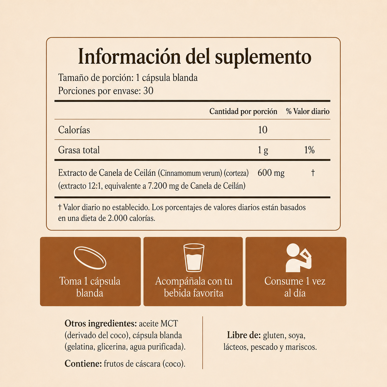 Canela de Ceilán con aceite MCT | Tu ritmo de equilibrio diario.